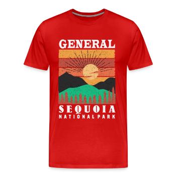 Sequoia Nationalpark Mammutbäume General Nevada So - Männer Premium Bio T-Shirt - Rot - Vorne - Damien (186cm)