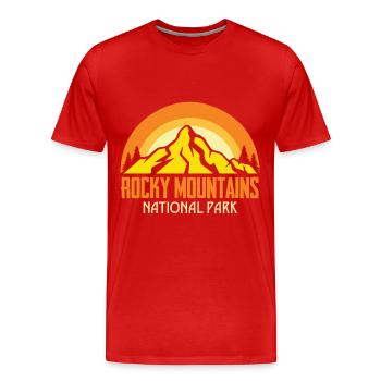 Rocky Mountains National Park Souvenir Hiking Camp - Men's Premium Organic T-Shirt - red - Front - Damien (186cm)