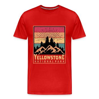 Nationalpark Yellowstone Wandern Wyoming Souvenir - Männer Premium Bio T-Shirt - Rot - Vorne - Damien (186cm)