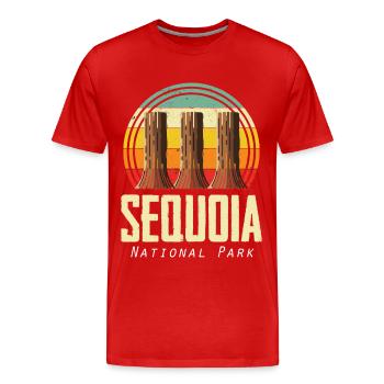 Sequoia National Park Sequoias Hiking Nature Cam - Men's Premium Organic T-Shirt - red - Front - Damien (186cm)