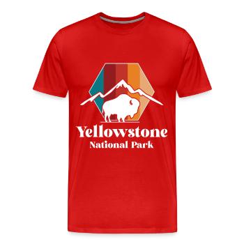 Yellowstone Büffel Nationalpark Wyoming Souvenir - Männer Premium Bio T-Shirt - Rot - Vorne - Damien (186cm)