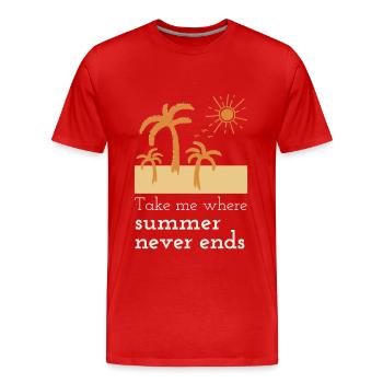 Sommer Palmen Strand Sonne Urlaub - Männer Premium Bio T-Shirt - Rot - Vorne - Damien (186cm)