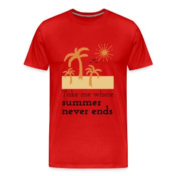 Sommer Palmen Strand Sonne Urlaub Geschenk - Männer Premium Bio T-Shirt - Rot - Vorne - Damien (186cm)