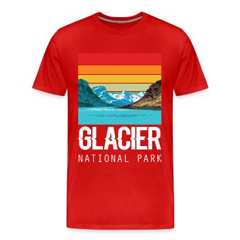 Glacier Nationalpark Souvenir Montana USA - Männer Premium Bio T-Shirt - Rot - Vorne - Damien (186cm)