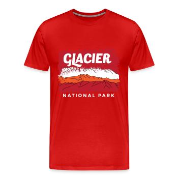 Glacier Souvenir Parc national des monts Montana - T-shirt bio Premium Homme - rouge - Devant - Damien (186cm)