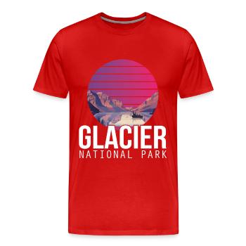 Parc national du Montana Glacier Souvenir Lac et Montagne - T-shirt bio Premium Homme - rouge - Devant - Damien (186cm)
