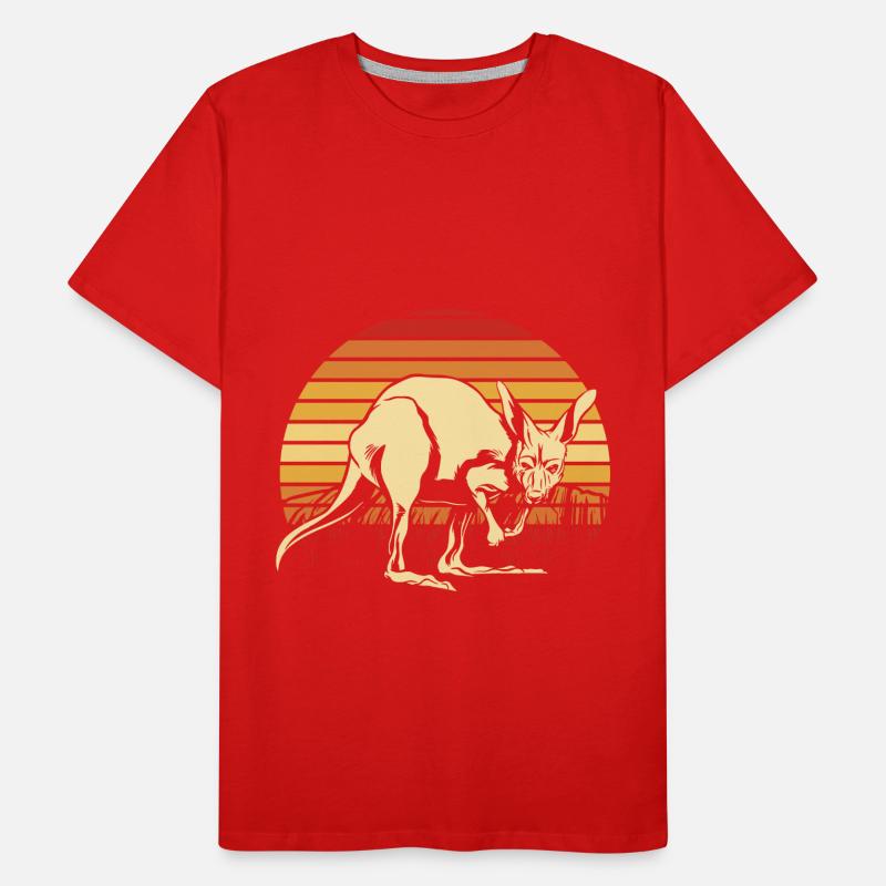 Kangaroo Retro Australia Down Under Outback Men's Premium Organic T-Shirt