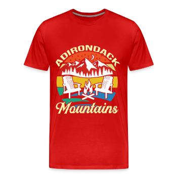 Camping Adirondack Randonnée en montagne US Park Outdoor - T-shirt bio Premium Homme - rouge - Devant - Damien (186cm)