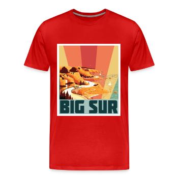 Big Sur Ufer Kalifornien Souvenir Ozean Natur Küst - Männer Premium Bio T-Shirt - Rot - Vorne - Damien (186cm)
