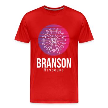 Branson Riesenrad Missouri Reisen Wandern Camping - Männer Premium Bio T-Shirt - Rot - Vorne - Damien (186cm)