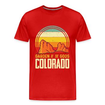 Jardin des Dieux Parc National Colorado Souvenirs - T-shirt bio Premium Homme - rouge - Devant - Damien (186cm)