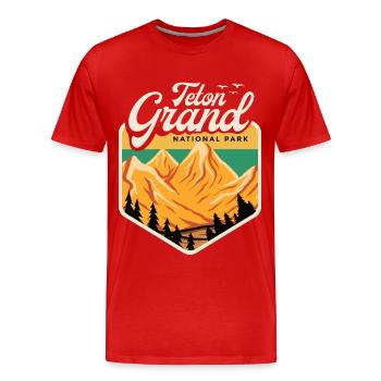 Grand-Teton Nationalpark Wyoming Andenken - Männer Premium Bio T-Shirt - Rot - Vorne - Damien (186cm)