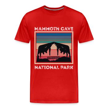 Mammoth Cave Souvenir Parc national du Kentucky - T-shirt bio Premium Homme - rouge - Devant - Damien (186cm)