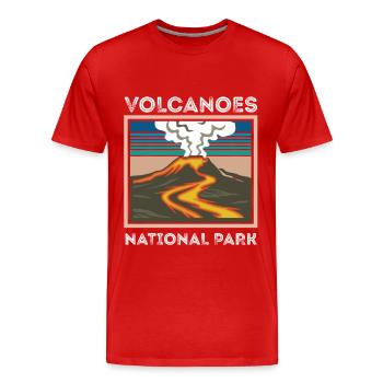 Volcano Souvenir National Park Hawaii Volcano Island - Men's Premium Organic T-Shirt - red - Front - Damien (186cm)