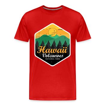 Hawaii Volcanoes Nationalpark Souvenir - Männer Premium Bio T-Shirt - Rot - Vorne - Damien (186cm)