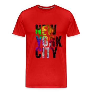 New York Statue of Liberty USA America Big Apple - Men's Premium Organic T-Shirt - red - Front - Damien (186cm)