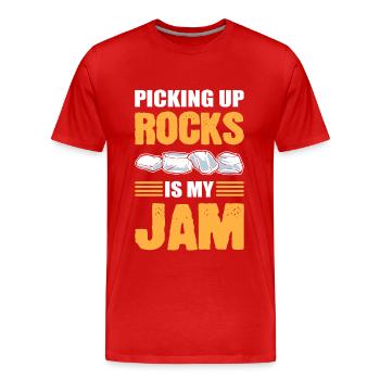 Picking Up Rocks Is My Jam Mineral Collecting - Männer Premium Bio T-Shirt - Rot - Vorne - Damien (186cm)
