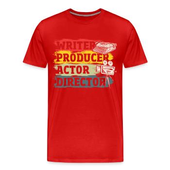 Scénariste Producteur Acteur Réalisateur Cinéaste - T-shirt bio Premium Homme - rouge - Devant - Damien (186cm)