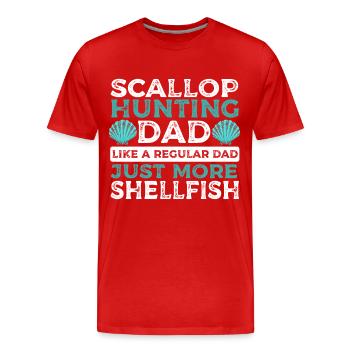 Papa chasseur de pétoncles comme un papa ordinaire juste plus - T-shirt bio Premium Homme - rouge - Devant - Damien (186cm)