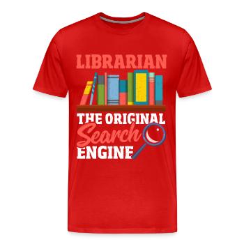 Librarian The Original Search Engine Book Lover - Men's Premium Organic T-Shirt - red - Front - Damien (186cm)
