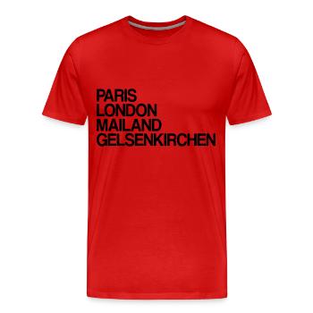 Gelsenkirchen Paris Londres Milan Gelsenkirchener - T-shirt bio Premium Homme - rouge - Devant - Damien (186cm)