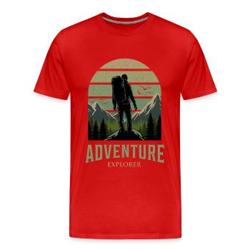 Adventure Explorer Berge Naturliebhaber - Männer Premium Bio T-Shirt - Rot - Vorne - Damien (186cm)