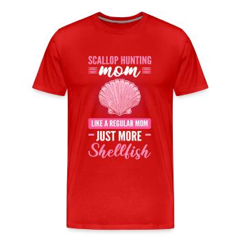 Maman chasseuse de pétoncles comme une maman ordinaire juste plus - T-shirt bio Premium Homme - rouge - Devant - Damien (186cm)