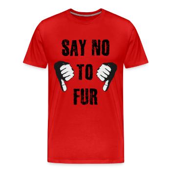 Dites non à la fourrure - T-shirt bio Premium Homme - rouge - Devant - Damien (186cm)