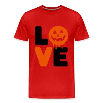 Halloween Love Funny Saying Sayings - Men's Premium Organic T-Shirt - red - Front - Damien (186cm)