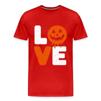 Halloween Love Funny Saying Sayings - Men's Premium Organic T-Shirt - red - Front - Damien (186cm)