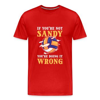 Strand Volleyball Beachvolleyball Beach Volleyball - Männer Premium Bio T-Shirt - Rot - Vorne - Damien (186cm)