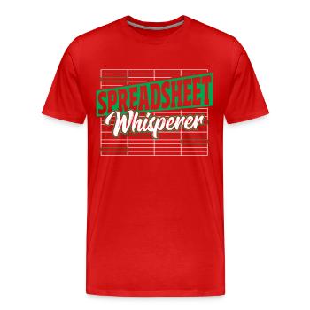Comptable Feuille de calcul comptable Statist - T-shirt bio Premium Homme - rouge - Devant - Damien (186cm)