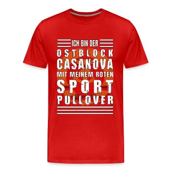 Ostblock Casanova Sport Pullover - Männer Premium Bio T-Shirt - Rot - Vorne - Damien (186cm)