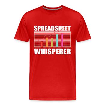 Feuille de calcul comptable comptable - T-shirt bio Premium Homme - rouge - Devant - Damien (186cm)