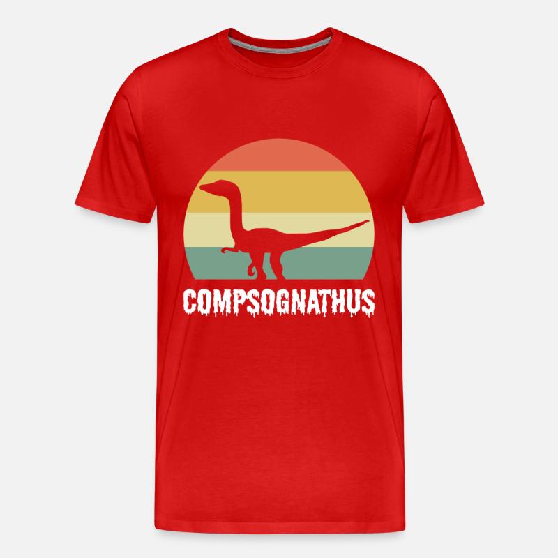 Compsognathus Dinosaur - Männer Premium Bio T-Shirt - Rot