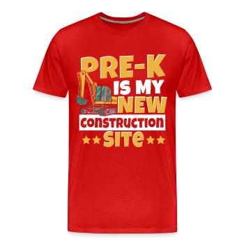Pre-k Is My New Construction Site Back to School - Men's Premium Organic T-Shirt - red - Front - Damien (186cm)