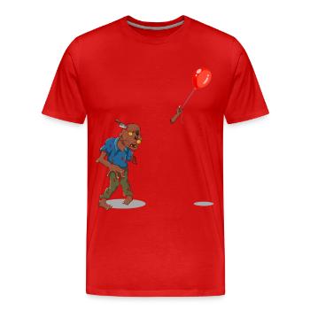 Horreur Halloween Zombie - T-shirt bio Premium Homme - rouge - Devant - Damien (186cm)