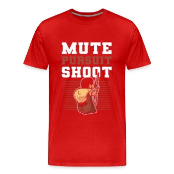 Mute Pursuit Shoot Archery Archer - Men's Premium Organic T-Shirt - red - Front - Damien (186cm)