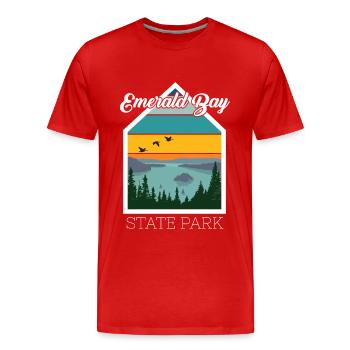 Lake Tahoe Emerald Bay Nevada California Staatspa - Men's Premium Organic T-Shirt - red - Front - Damien (186cm)