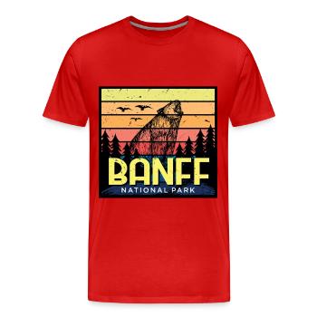 Canada Alberta National Park Banff Grizzly Bear Cam - Men's Premium Organic T-Shirt - red - Front - Damien (186cm)