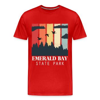 Emerald Bay Nevada Lake Tahoe California Staatspa - Men's Premium Organic T-Shirt - red - Front - Damien (186cm)