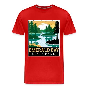 State Park Nevada Emerald Bay California Camping - Men's Premium Organic T-Shirt - red - Front - Damien (186cm)