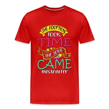 Journée de l’adoption, Adoption Maman Papa Parents - T-shirt bio Premium Homme - rouge - Devant - Damien (186cm)
