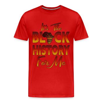 Son histoire noire pour moi African Pride - T-shirt bio Premium Homme - rouge - Devant - Damien (186cm)