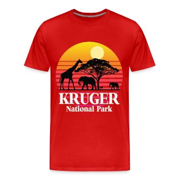 Nationalpark Südafrika Safari Krüger Elefant Giraf - Männer Premium Bio T-Shirt - Rot - Vorne - Damien (186cm)