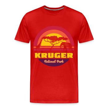 Krüger Nationalpark Afrika Safari Elefant Giraffe - Männer Premium Bio T-Shirt - Rot - Vorne - Damien (186cm)