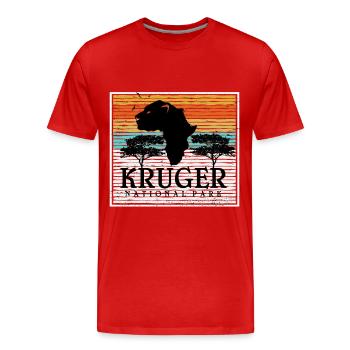 Leopard Nationalpark Afrika Kruger Safari Big Five - Männer Premium Bio T-Shirt - Rot - Vorne - Damien (186cm)