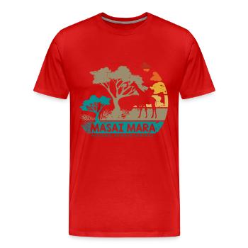 Masai Mara Safari Réserve nationale Kenya Serengeti - T-shirt bio Premium Homme - rouge - Devant - Damien (186cm)
