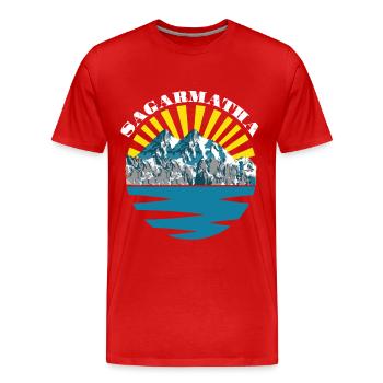 Everest National Park Sagarmatha in Tibet Nepal - Men's Premium Organic T-Shirt - red - Front - Damien (186cm)