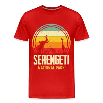 Serengeti Big Five Safari Souvenir Afrique National - T-shirt bio Premium Homme - rouge - Devant - Damien (186cm)
